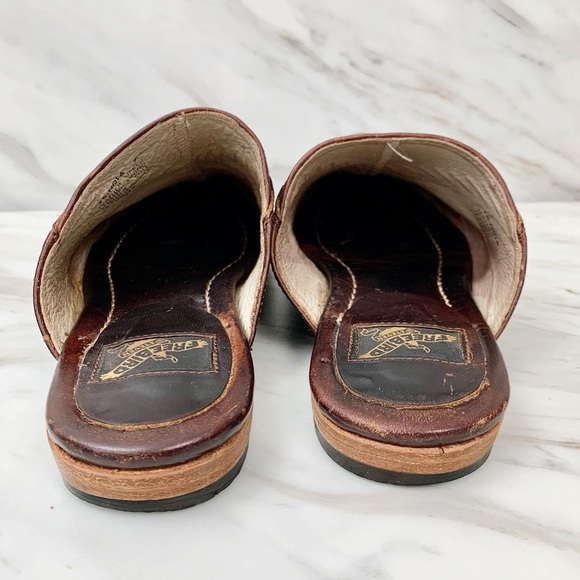 Freebird By Steven Distressed Nola Brown Leather Mules - Picture 4 of 5